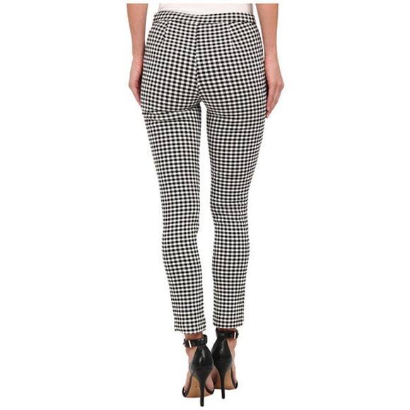 Free People White Black Gingham Pattern Skinny Pants Size 4 - Picture 2 of 6
